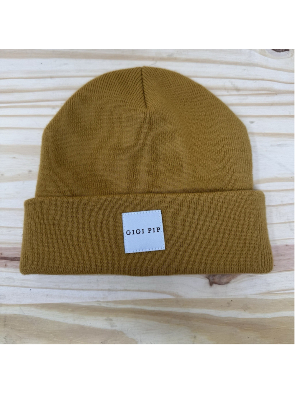 Gigi Pip Light Brown Knit Hat Beanie Winter Cozy Arm Snow Ski